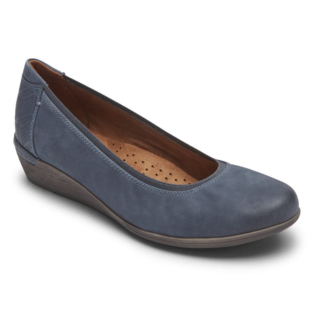 Rockport Womens Cobb Hill Devyn Wedge - Pumps Blue - YAL892746